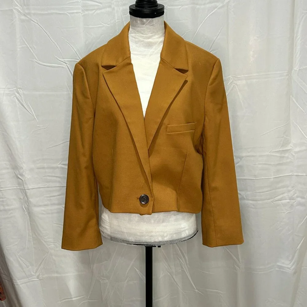 Free People Cropped single button blazer, Coco, Medium, excellent condition - Picture 7 of 8